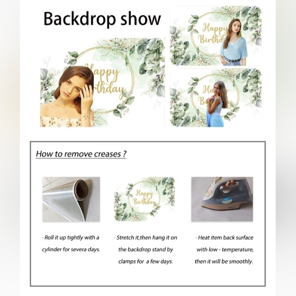 Greenery Eucalyptus Leaves Happy Birthday Party Decor Photo Backdrop Banner - Picture 3 of 11